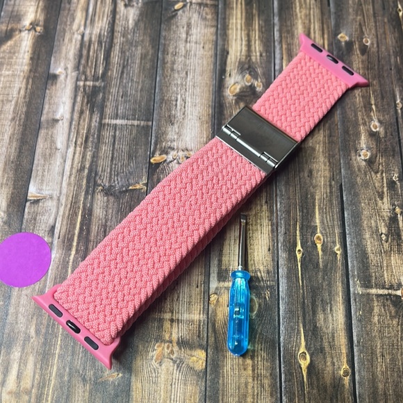 5for$10 Pink 38/40/41mm Braided stretch band adjustable Stainless Steel clasp - Picture 6 of 9